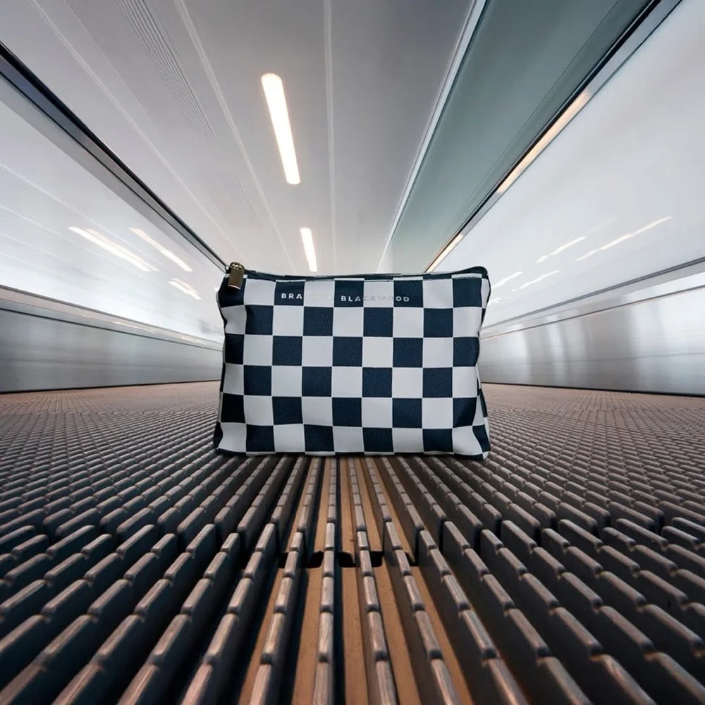 Brandon Blackwood X American Airlines Premium Economy Checkered Amenity Kit Bag